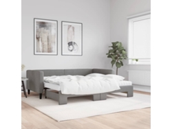 Sofá Cama Nido Con Colchón Tela Gris Oscuro 90x190 Cm