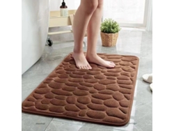 (café) Alfombra De Baño/felpudo Absorbente De Agua 3d Antideslizante, Diseño De Canal En Relieve, Secado Rápido