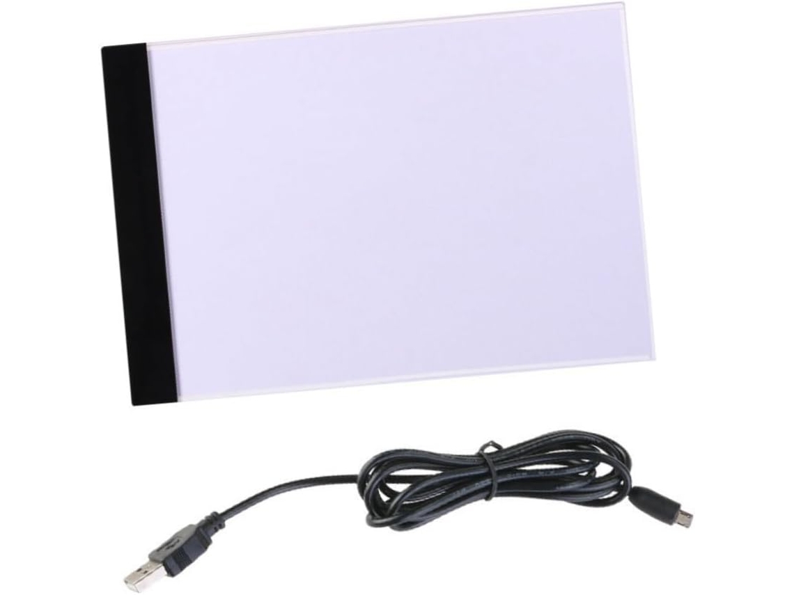 Mesa de luz LED para copiar, calcar, dibujar y esbozar - Mesa delgada con cable USB - Blanca - SFUSHOS