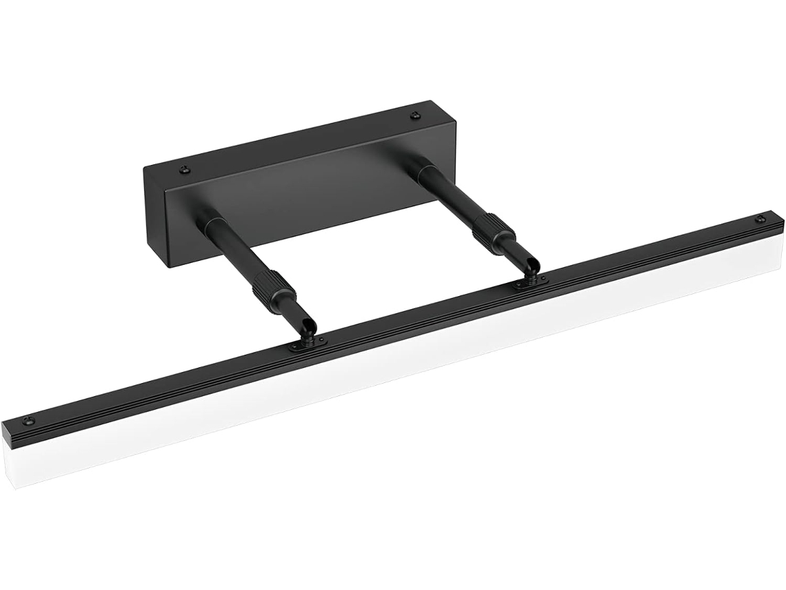 Lámpara de espejo de baño, diseño industrial, aplique de pared negro de 50 cm, 780 lúmenes, 12 W, 6000 K, estilo moderno, elegante y conciso para el hogar.