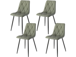 Set 4 Sillas De Comedor Ecopiel Piel Va MOMMA HOME (Verde - Polipiel -54x45x88 cm)