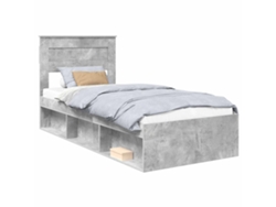 Maison Exclusive - Estructura De Cama Con Cabecera Gris Concreto 90 X 190 Cm