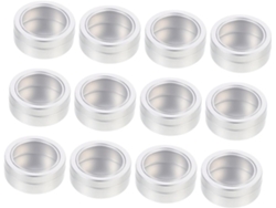 De 12 Caixas Transparentes De Alumínio À Prova D'água Para Armazenar Esmaltes E Pequenos Acessórios.