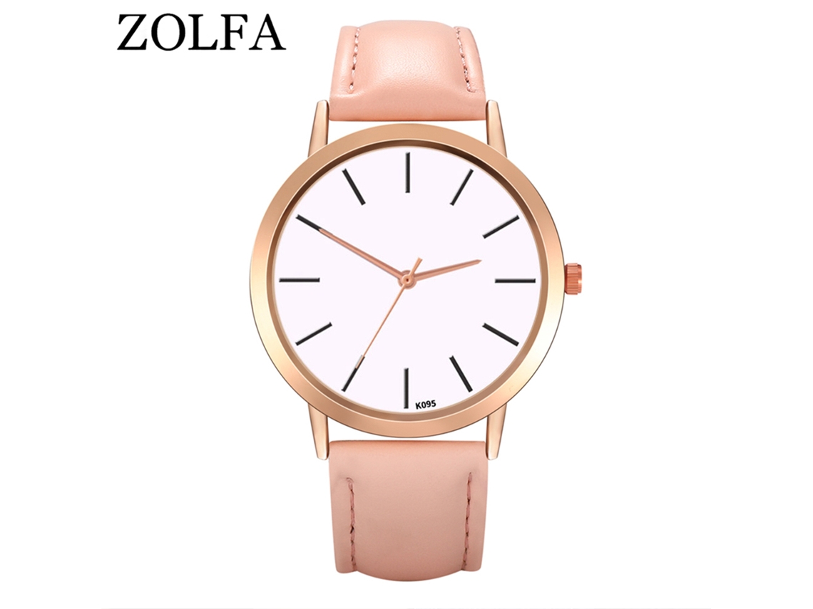 Elegante Reloj De Pulsera Rosa De Cuarzo Para Hombre Y Mujer Con Esfera Redonda.