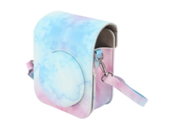 Mini bolsa protectora para cámara instantánea, estuche de PU con correa ajustable para el hombro para cámara Fujifilm Instax Mini 12, azul y rosa TAISHENGDA