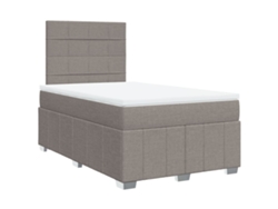 Cama Box Spring VIDAXL Gris Topo Tela (120x190 cm)