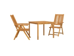 Maison Exclusive - Conjunto De Comedor De Jardín 3 Pcs Marrón