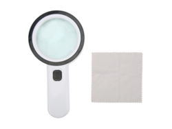 Lupa Óptica De Mano De 8 Cm Con Aumento De 30x Y 12 Luces Led De Alta Potencia.