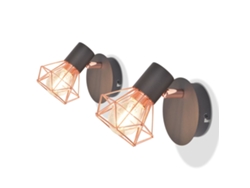 Lámpara Luminarias de Pared 2 Unidades con 2 Bombillas LED de Filamento 8 W