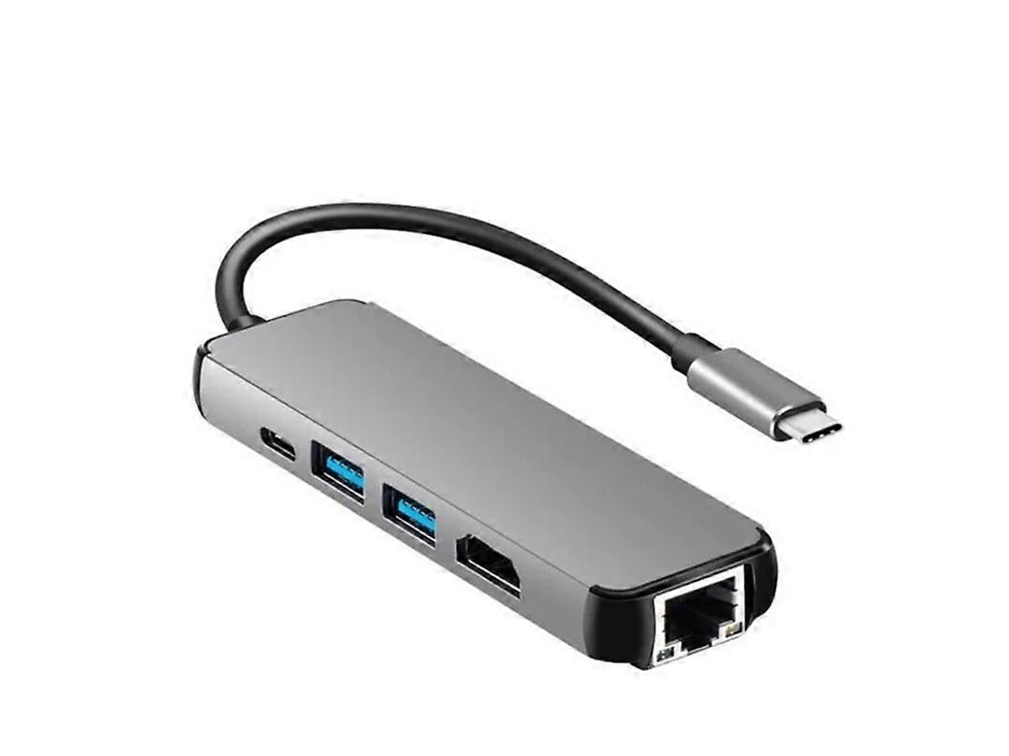 Estación de acoplamiento USB-C para portátil 3.0 HDMI RJ45 Gigabit PD Fealushon Macbook Samsung Galaxy S9 S8 Type Dock Hub Chaberlu