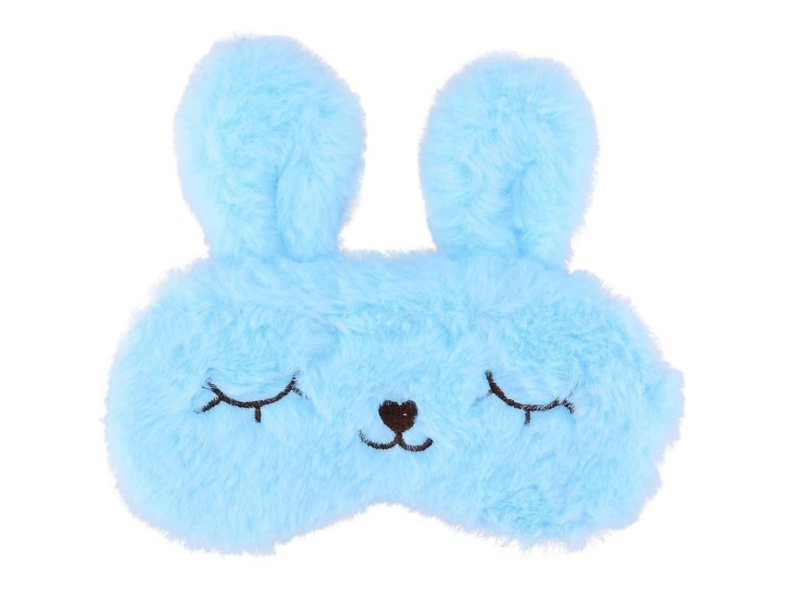 Antifaz De Peluche Con Forma De Conejito, Con Banda Elástica Y Ojos Azul Cobrizo.