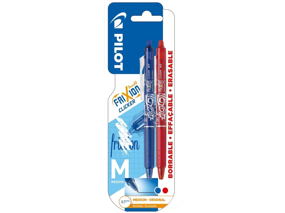 2 Bolígrafos PILOT Frixion Clicker Azul-Rojo