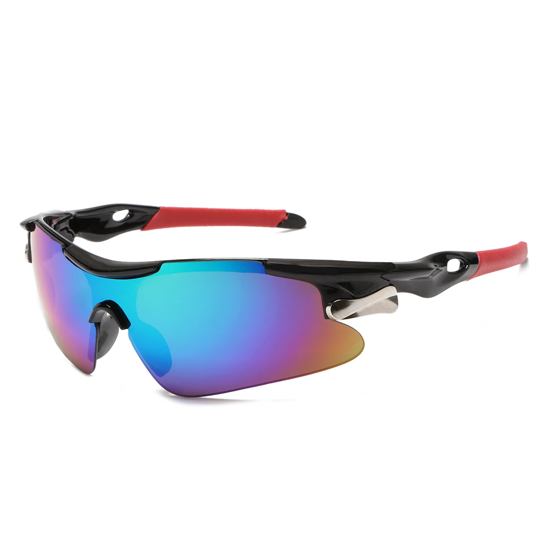Gafas De Ciclismo (rojas Y Moradas), Protección Uv400, Lentes De Polímero, Unisex