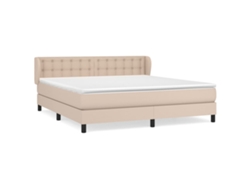 Maison Exclusive - Cama Box Spring Con Colchón Cuero Sintético Capuchino 180x200cm