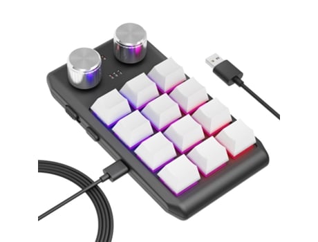 Mini teclado portátil Control de cable USB Teclado personalizado para juegos Programable DIY Teclado mecánico Blanco