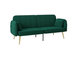 Sofá Cama Convertible De 2 Plazas, Sofá Clic-clac De Terciopelo Con Respaldo Ajustable, Verde Oscuro.