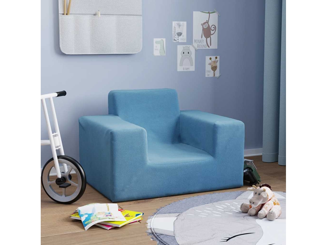 Sofá Para Niños | Sofá Infantil Felpa Suave Azul Wsd337882