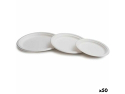 Set de Platos ø 22,5 cm Blanco 50 Unidades