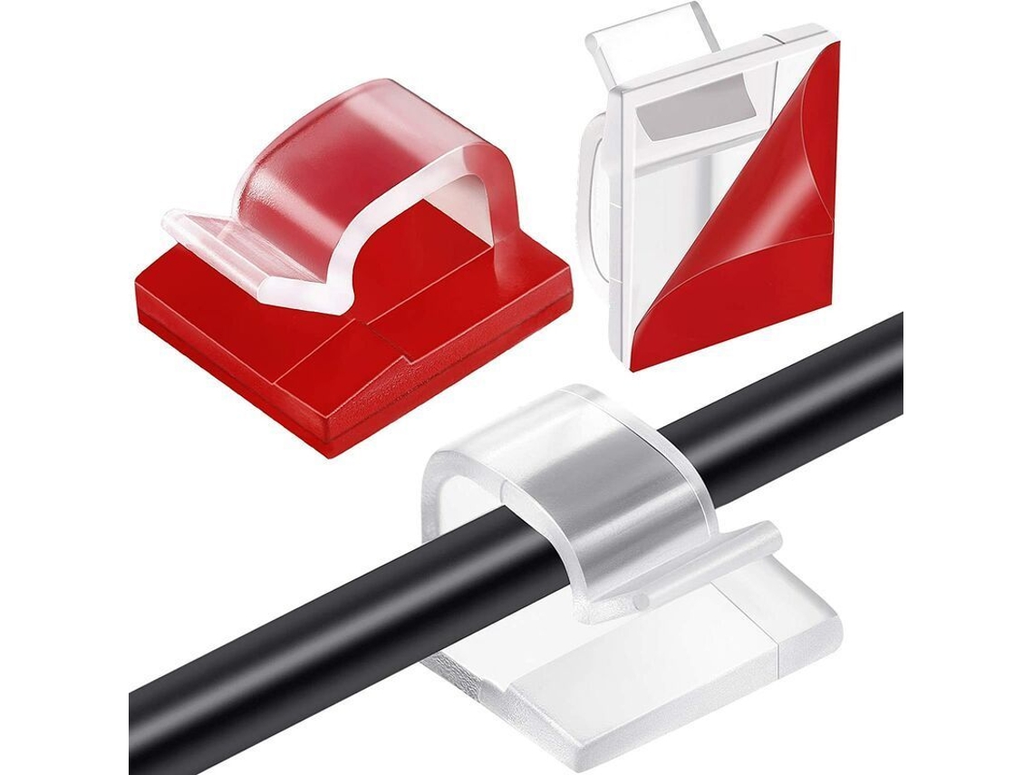 50 Mini Clips Autoadhesivos Para Cables De Exterior, Transparentes, Para Luces Decorativas Navideñas.