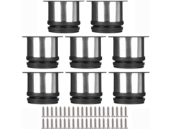 2026-patas De Mueble De Acero Inoxidable Redondas Ajustables, 8 Unidades, Ø50mm, Altura 50mm