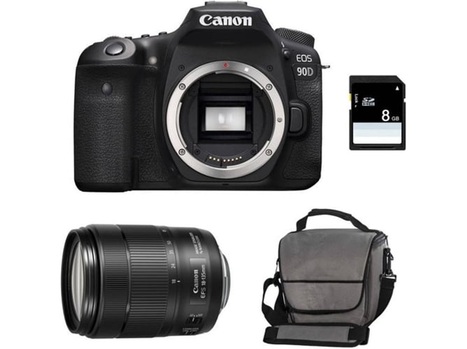 Kit Cámara CANON EOS 90D + 18-135mm IS USM + SanDisk 8 GB + Bolsa (APS-C)