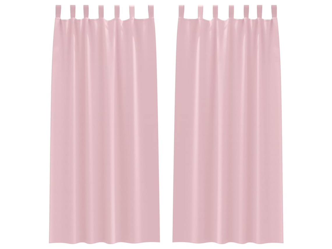 Maison Exclusive - Cortinas Opacas Con Anillas 2 Pcs Rosa Bebé 260 X 140 Cm
