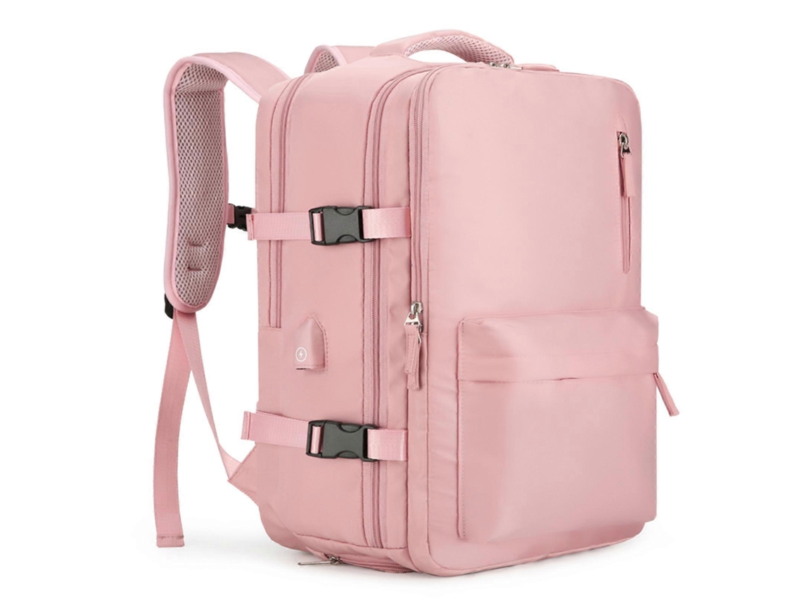 Mochila para portátil, mochila grande con capacidad para uso diario, mochila escolar para estudiantes, viajes de negocios y uso informal, rosa.