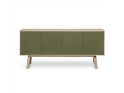 Aparador Alto MON PETIT MEUBLE FRANÇAIS con 4 Puertas (Marrón - Madera - 220 x 94 x 46 cm)