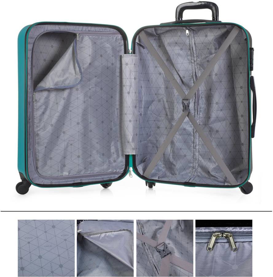 Maleta De Viaje itaca abs texturizado grande 100 l turquesa trolley 70 70900