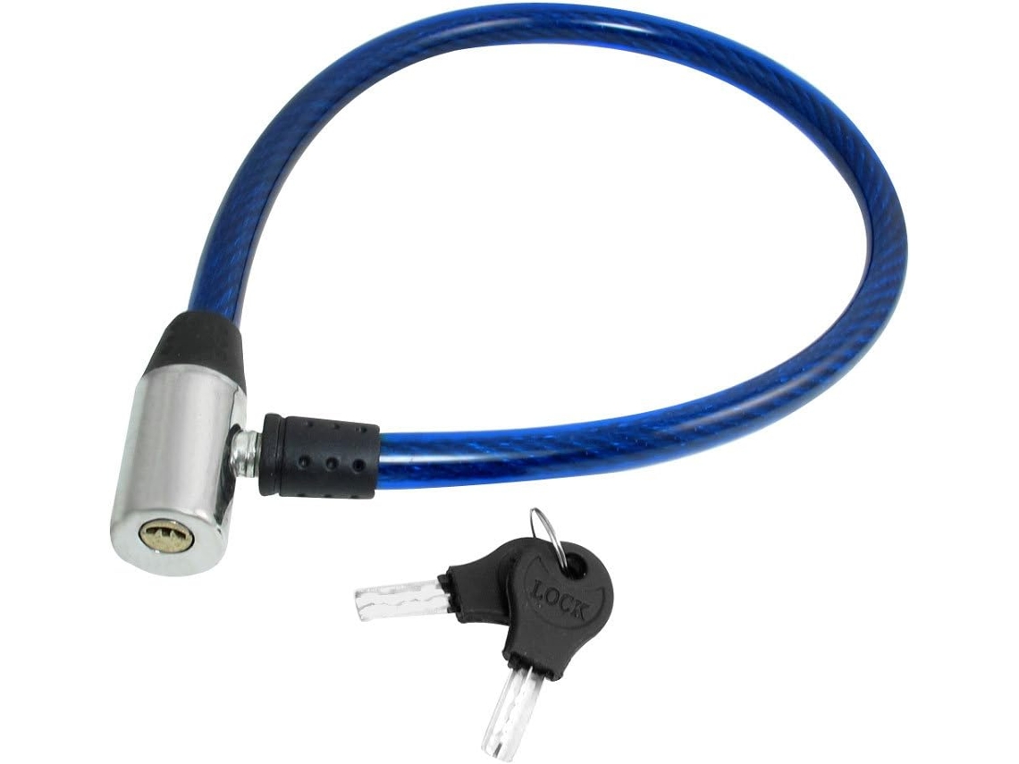 Cable De Manguera Azul. Candado De Seguridad Para Bicicleta Y Motocicleta. Deportivo Y De Ocio.