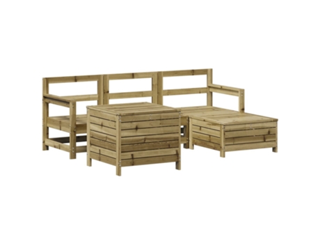 Conjunto 5 de sofás de jardín VIDAXL madera de pino impregnada