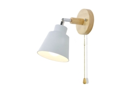 2026-lámpara De Pared Abs E27 Estilo Nórdico Moderno Con Interruptor Para Cocina Sala Dormitorio Blanco