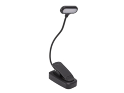 Lámpara De Lectura Clip On, Led, 3 Niveles De Brillo, Cuello Flexible