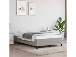 Estructura De Cama Sin Colchón Tela Gris Claro 120x200 Cm