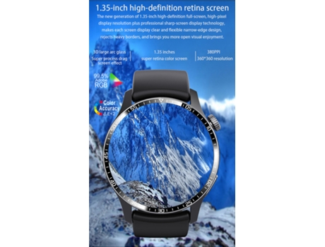 Smartwatch Pantalla completa de alta definición de 1,35 pulgadas 150 modos deportivos Negro