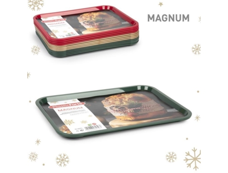 Juego de 2 Bandejas de Servicio Rectangulares Ideales Navidad Oro