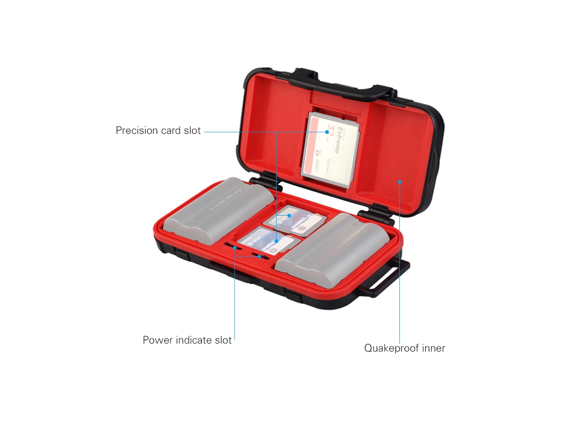 Lensgo D850 Estojo Para Cartões De Memória E Baterias Para Câmera Sd Tf Cf/xqd