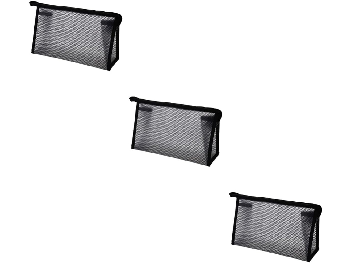 Neceser De Maquillaje De Malla Transparente De 3 Piezas, Estuche Cosmético Impermeable Para Un Almacenamiento Práctico.