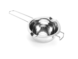 Cacerola de acero inoxidable con doble asa, de 400 ml, para derretir chocolate, mantequilla, queso, velas y cera.
