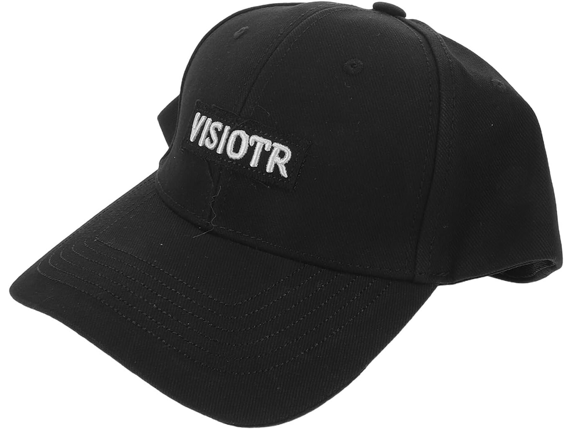Gorra de béisbol ajustable y transpirable de algodón negro, estilo deportivo.