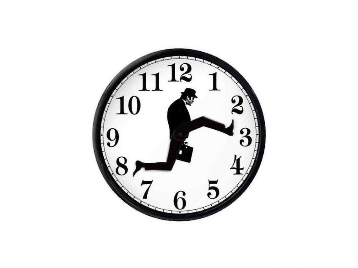 2026-reloj De Pared Con Paso Tonto Inspirado En Monty Python Silencioso Creativo Arte Para Hogar Negro Y Blanco Negro