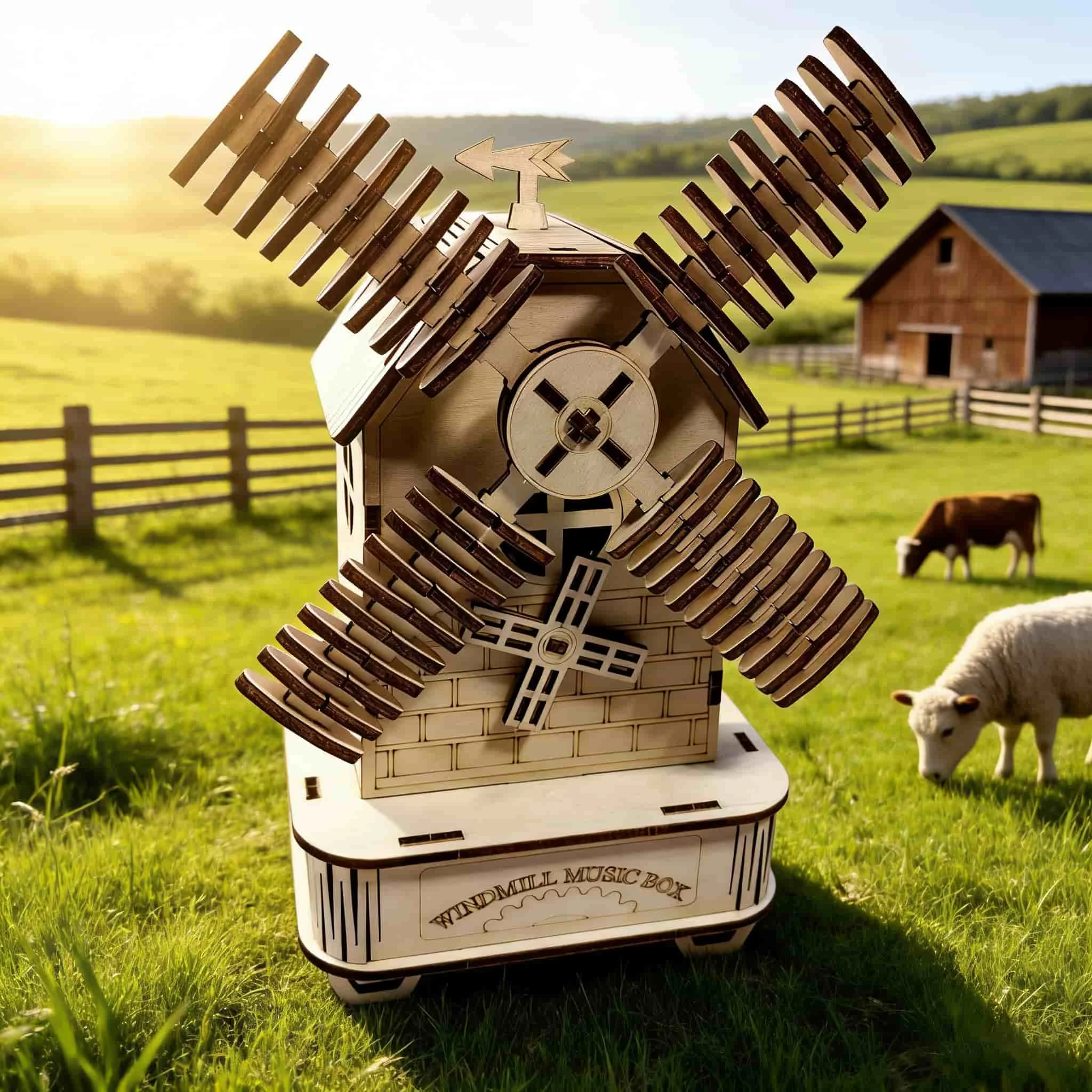 Maqueta De Molino De Viento De Madera En 3d, El Regalo Perfecto Para Estas Fiestas.