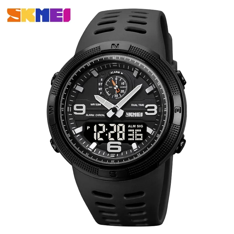 (negro) Reloj Multifuncional Impermeable De Doble Pantalla Para Estudiantes, Ideal Para Aventuras Y Deportes Al Aire Libre.