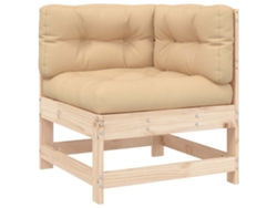 Maison Exclusive - Sofá esquinero con cojines, madera maciza de pino.