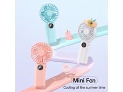 Mini ventilador portátil con 5 velocidades, USB, funciona con pilas y tiene funcionamiento silencioso.