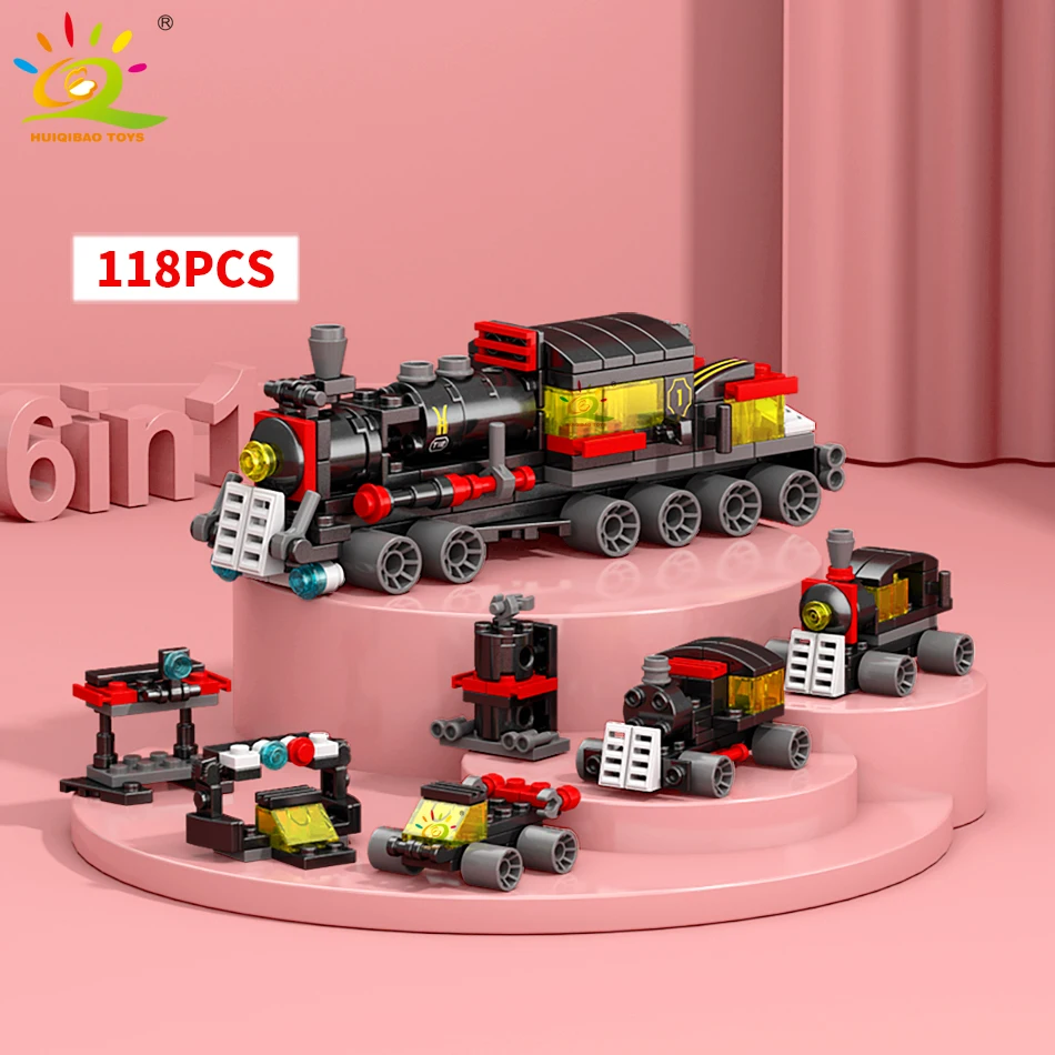Conjunto De Bloques De Montar 6 En 1 Para Construcción De Ciudades, Ideal Para Niños.