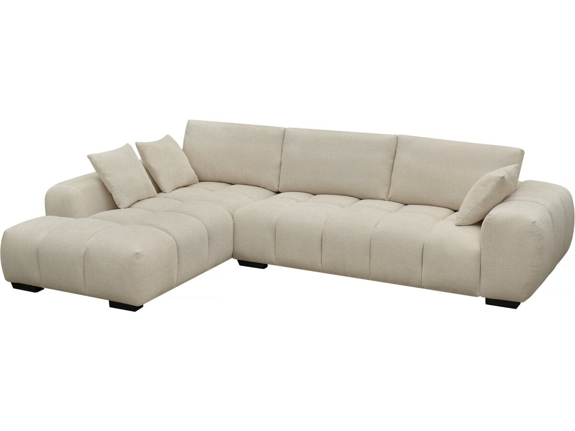 Sofá Esquinero de Tela Monceau 3 Plazas Beige HABITAT ET JARDIN