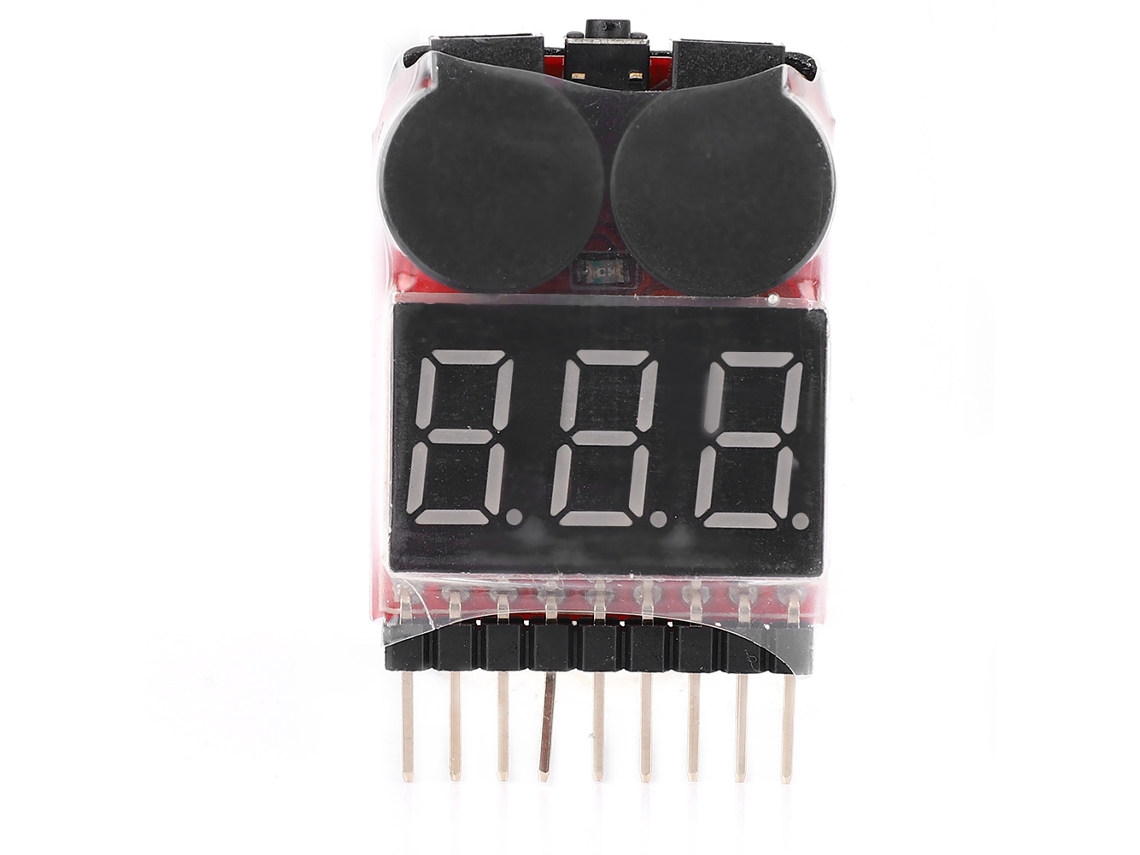Monitor De Batería Lipo De 1-8s Con Alarma Sonora E Indicador Digital De Bajo Voltaje.