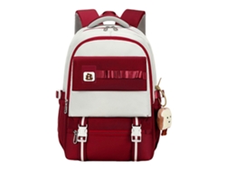 Mochila elegante para adolescentes en nylon con compartimento para computadora portátil, mochila informal para uso escolar diario, roja.