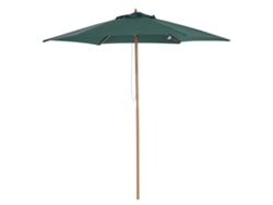 Sombrilla de madera Ø250x230 C 6 varillas Sistema de poleas Verde